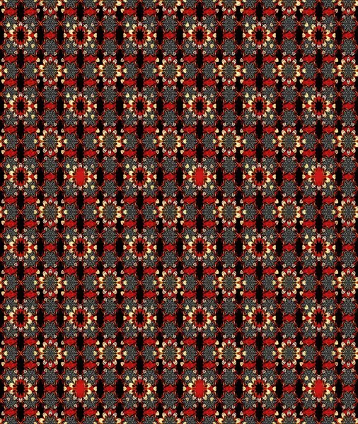 Küçük siyah ve kırmızı renkte güzel bir besin torbası deseni, çiçekler. Millefleur 'lar. Tekstil, kumaş, kapaklar, duvar kağıtları, baskı, paket, koleksiyon defteri, örgü, dekupaj için çiçek arkaplanı..