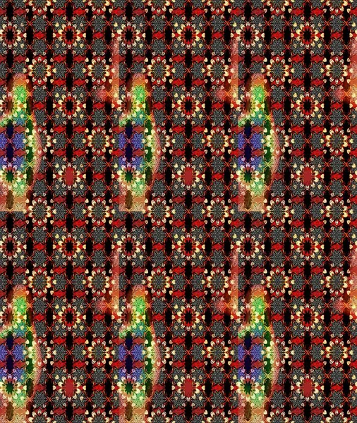 Raster illüstrasyonundaki çiçek desenli çizim. Suluboya tarzında siyah ve kırmızı renkte çiçekler.