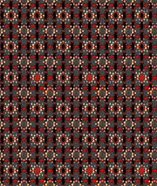 Çiçekli karalama şeklinde Raster çiçek deseni. Nazik, narin çiçek arkaplanı. Siyah ve kırmızı renkte çiçekler.