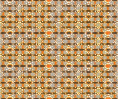 El çizimi çiçek çizimi deseni (fayans). Şirin çiçekli, desenli, kahverengi ve bej renkli çizimler. Tekstil için suluboya çizim deseni.