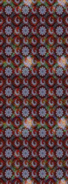 Gri ve siyah renkte etnik çiçeklerle süslenmiş zarif bir eskiz şekli. Raster Çiçek İllüstrasyon Şirin Tekstil.