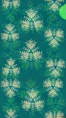 Raster çizimde sorunsuz çiçek desenli. Düz çiçek öğeleri tasarım. Fantezi kumaş deseni. Bahar Tema Dikişsiz desen arka plan rengi.