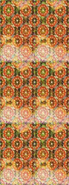 Düz Çiçek Elementleri Tasarımı. Renkli Bahar Teması eskiz kalıbı. Raster illüstrasyonundaki çiçek desenli çizim. Süslü kumaş deseni.