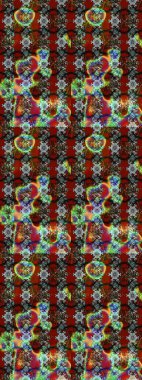 Küçük çiçekte hoş bir çiçek deseni var. Parlak çiçekli kırmızı ve kahverengi renkler üzerine soyut çizim deseni. Çiçek elementli zarif raster dokusu..