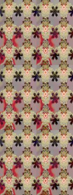 Raster illüstrasyonu. Üzerinde bej ve gri renkler karalamalar olan çiçek deseni çiz..