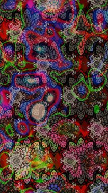 Poster ya da kapak için arka plan. Şirin, zarif çiçekler Raster illüstrasyonu. Tekstil için figür. Davetiye ve kartpostal tasarımı için dekoratif çiçek unsurları. Yapraklı çizim deseni.