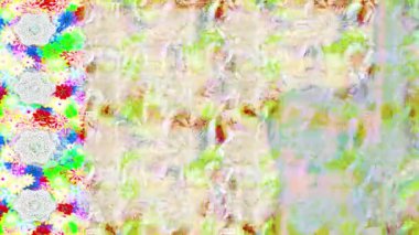 Renkli unsurlarla hareketli arka plan görüntüleri. Çiçekler. Eski model. Bayrak tarzı. Video kaydı. Şablon. Döngü. Kusursuz.. 