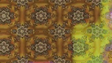 Renkli unsurlarla hareketli arka plan görüntüleri. Çiçekler. Eski model. Bayrak tarzı. Video kaydı. Şablon. Döngü. Kusursuz..