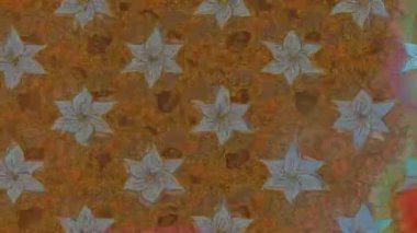 Renkli unsurlarla hareketli arka plan görüntüleri. Çiçekler. Eski model. Bayrak tarzı. Video kaydı. Şablon. Döngü. Kusursuz.. 