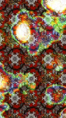 Raster illüstrasyonundaki çiçek desenli çizim. Suluboya tarzında kahverengi ve kırmızı renkte çiçekler.