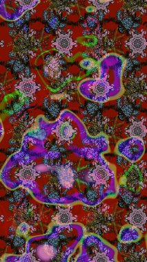 Raster. Kumaş, tekstil, duvar kağıdı baskısı için. Raster illüstrasyonu. Eski usul. Tomurcukları çiçek olan sevimli bir çiçek deseni. Taslak arkaplan.