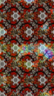 Düz Çiçek Elementleri Tasarımı. Kahverengi ve gri renkli şirin çiçek desenleri. Renkli Bahar Teması eskiz kalıbı. Raster Modaya uygun kumaş deseni.