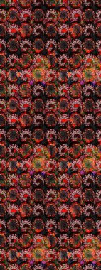 Raster illüstrasyonu. Çiçekli yumuşak bir eskiz şekli. Raster çiçekleri klasik tarzda çizilmiş. Yumuşak, bahar çiçekleri siyah ve kahverengi renklerde.