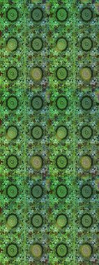 Yeşil ve gri renkli çiçekler. Raster illüstrasyonunda çiçek deseni çizimi.