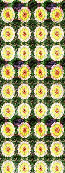 Çiçek tasarımı için inanılmaz bir kolaj cenneti tarzı. Parlak çiçekli kolaj çiçekleri yeşil ve sarı. Çiçekli zambaklar dikişsiz arkaplan.