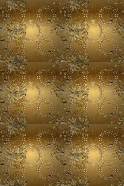 Geleneksel klasik raster altın pürüzsüz desen. Barok tarzında kusursuz bir doğulu süsü. Siyah ve kahverengi renklerdeki altın elementler.