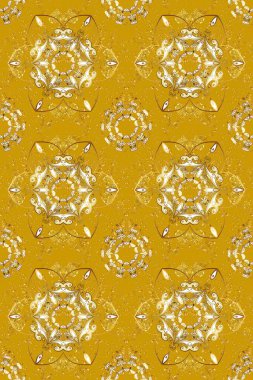 Geleneksel klasik raster altın pürüzsüz desen. Barok tarzında kusursuz bir doğulu süsü. Siyah ve kahverengi renklerdeki altın elementler.