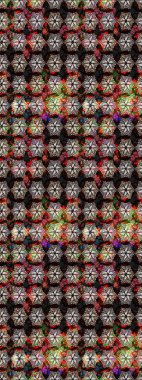 Siyah ve kahverengi renkli güzel bir tekstil. Suluboya çiçekli çiçek deseni. Raster illüstrasyonu.