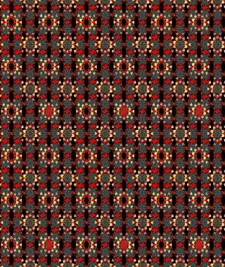 Elle çizilmiş sonbahar çiçeği deseni. Renkli siyah ve kırmızı çizim kalıpları. Doodle tarzı. Tekstil ve kapak tasarımı için mükemmel. Siyah ve kırmızı renkte çiçekler.