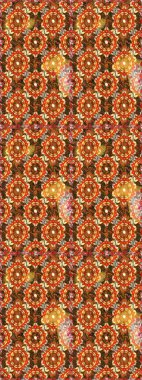 Kahverengi ve turuncu renklerde grafiksel, modern, pürüzsüz desen. Kusursuz çiçek deseni. Kusursuz raster arka plan. Duvar kâğıdı barok, İspanyol kumaşı.