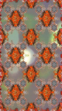 Çiçeksiz desenli, suluboya elle çizilmiş elementler. Parlak renkli fantezi çiçekleri, yapraklar, gri ve nötr renklerde tomurcuklar gri ve nötr.