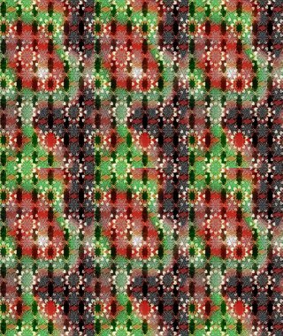 Çiçek deseni. Kahverengi ve yeşil renkte çiçek çizimi. Şatafatlı bahar bahçesi dokusu. Raster illüstrasyonu. Kahverengi ve yeşil renkte çiçekler.