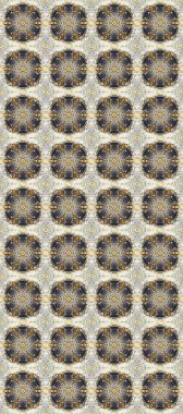 Damask arkaplanı tekerrür ediyor. Gri, bej ve kahverengi renklerde altın element. Antika altın tekrarlanabilir duvar kağıdı. Barok tarzında altın çiçek süsü..