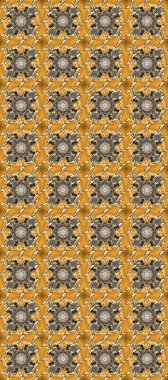 Barok tarzında kusursuz bir doğulu süsü. Sarı, gri ve kahverengi altın elementli geleneksel altın sarısı desen.