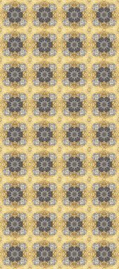 Raster illüstrasyonu. Kusursuz damaske klasik altın desen. Tekrarlayan elementlerle soyut arkaplan oluşturun. Altından elementlerle bej ve gri renklerde altın pürüzsüz desen.