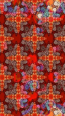 Yumuşak fayans. Yumuşak pamuk tasarımı. Klasik çiçek desenli. Raster 'ın taze dokusu. Paketleme, tekstil, duvar kağıdı için çiçek arkaplanı.