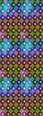 Mor ve mavi renkte çiçekler. Düz Çiçek Elementleri Tasarımı. Renkli Yaz Temalı Kusursuz Arkaplan. Raster illüstrasyonunda trendsiz çiçek deseni.