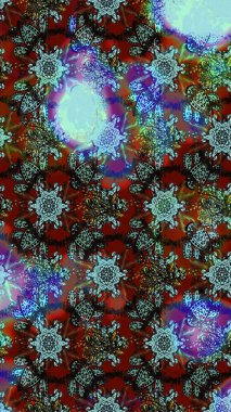 Raster deseni. Suluboya etkisi. Organik elementler. Botanik çizim deseni.