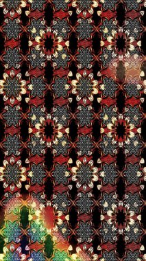 Siyah ve kahverengi renkte çiçekler. Raster illüstrasyonunda çiçek deseni çizimi.