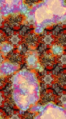 Kahverengi ve bej renkli çiçekler. Raster illüstrasyonunda çiçek deseni çizimi.