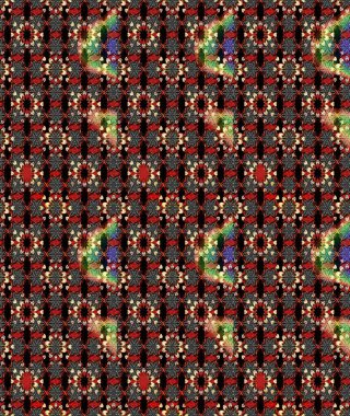 Renkli Yaz Temalı eskiz kalıbı. Sevimli çiçek raster deseni. Siyah ve kırmızı renkte çiçekler. Düz Çiçek Elementleri Tasarımı.