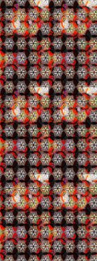 Siyah ve kahverengi renkte çiçekler. Raster illüstrasyonunda kusursuz çiçek deseni.