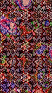 Manzaralı çiçek deseni. Üst manzara, yumuşak siyah renk tarzı. Çiçek kompozisyonu, el boyası, hassas şablon. Sevgililer günü ve tebrik kartı konsepti için şık bir davet.