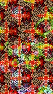 Nakış desenli çiçek deseni. Renkli grunge renkli çiçeklerle soyut bir arka plan oluşturur. İzler, kumaş, duvar kağıtları, tekstil için raster dokusu.