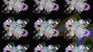 Etnik Mandala süsü. Raster Henna dövme stili. Tekstil, tebrik kartı, boyama kitabı, telefon kılıfı baskısı için kullanılabilir. Hint çiçekli desenli şal desenli..