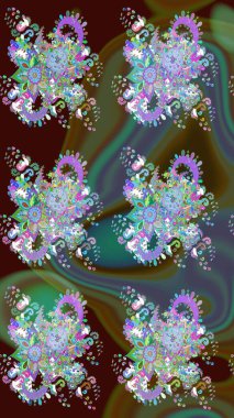 Kahverengi renkli çiçekler. Düz Çiçek Elementleri Tasarımı. Çiçekli çizim şekli. Renkli Bahar Teması çizim şablonu.