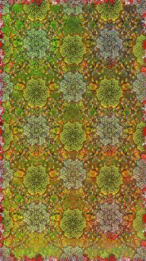 Yumuşak, bahar çiçekli arka plan. Yeşil ve kahverengi renkli çiçekler. Raster çiçek desenli ve çiçekli..