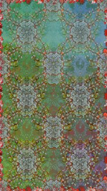 Raster düz çiçekleri pürüzsüz desen. Yeşil ve kahverengi renkli çiçekler. Tasarım hediye paketi, tebrik kartları, posterler ve afiş tasarımı.