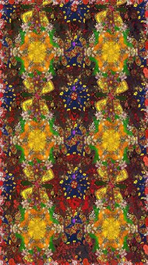 Üst manzara, yumuşak kahverengi ve sarı renkli. Çiçek kompozisyonu, el boyası, hassas şablon. Manzaralı çiçek deseni. Sevgililer günü ve tebrik kartı konsepti için şık bir davet.