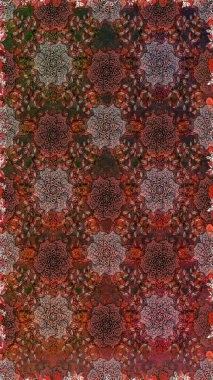 Modern stil dokusu. Çiçek desenli raster, kahverengi ve gri çizgi grafik deseni soyut raster arkaplan.