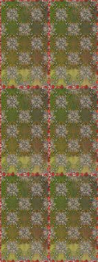 Kahverengi renkli çiçekler. Asya tekstil tarzında. Raster illüstrasyonu. Kusursuz çiçek deseni. Raster illüstrasyonu.