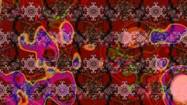 Raster illüstrasyonu. Çiçekli güzel suluboya desen. Kahverengi renklerde.