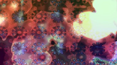 Küçük çiçekte hoş bir çiçek deseni var. Kahverengi renkler ve parlak çiçekler üzerine soyut çizim deseni. Çiçek elementli zarif raster dokusu..