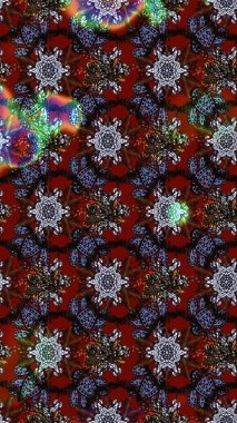 Düz Çiçek Elementleri Tasarımı. Renkli Bahar Teması eskiz kalıbı. Raster illüstrasyonundaki çiçek desenli çizim. Kırmızı ve siyah renkte çiçekler.