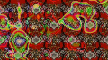 Düz Çiçek Elementleri Tasarımı. Çiçek deseni. Renkli Bahar Teması eskiz kalıbı. Raster çizimi. Güzel kumaş deseni..