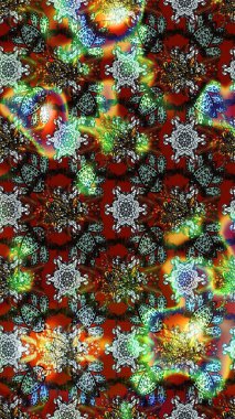 Raster illüstrasyonu. Asya tekstil tarzında. Çiçek desenli çizim. Kahverengi ve gri renkli çiçekler. Raster illüstrasyonu.